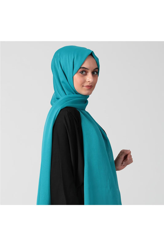 Janjanlı Şifon Şal - Turkuaz