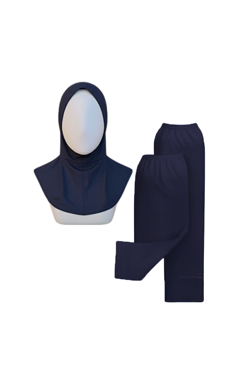 Tesettür Hijab Bone Kolluk Set - Lacivert
