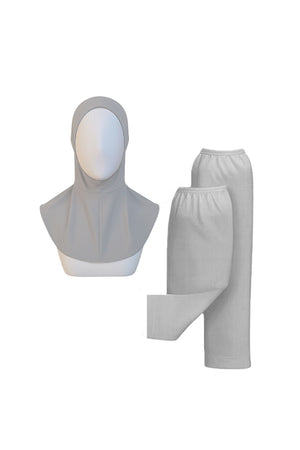 Tesettür Hijab Bone Kolluk Set - Gri
