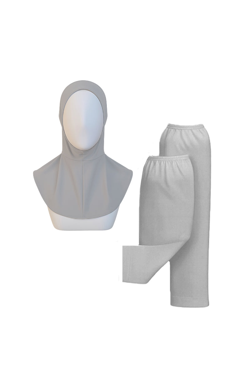 Tesettür Hijab Bone Kolluk Set - Gri