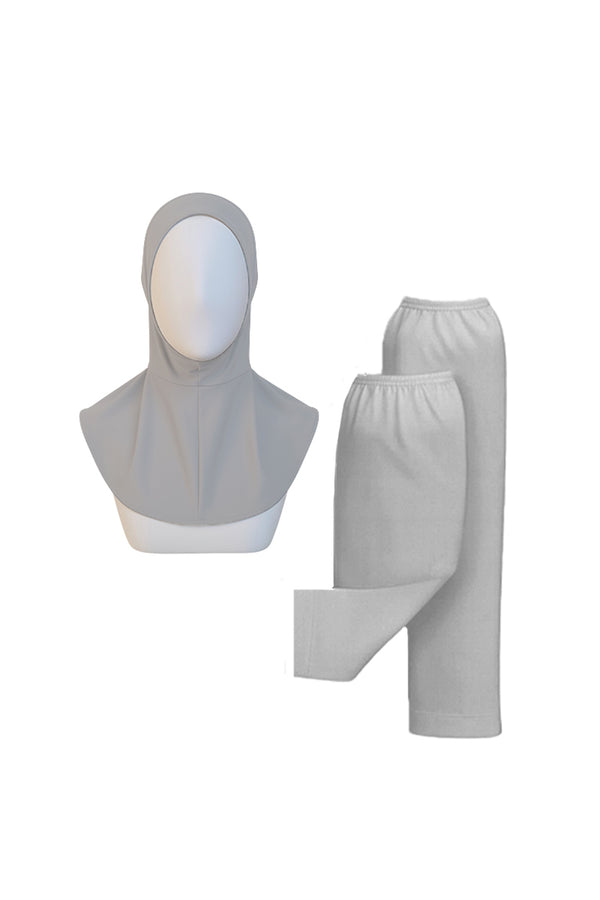 Tesettür Hijab Bone Kolluk Set - Gri