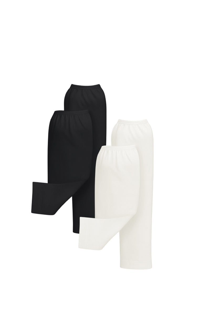 2'li Tesettür Kolluk Set - Siyah Ekru