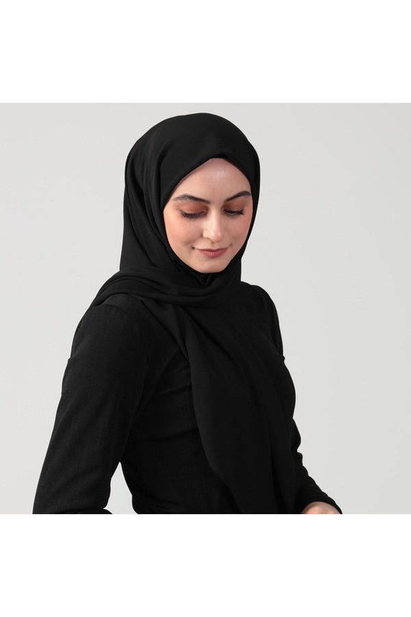 Medine İpeği Eşarp 110 x 110 cm - Siyah