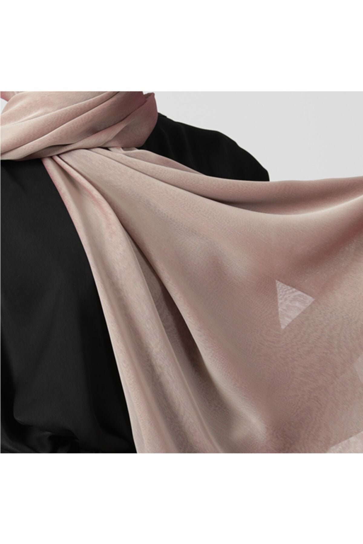 Janjanlı Şifon Şal - Bej Bordo