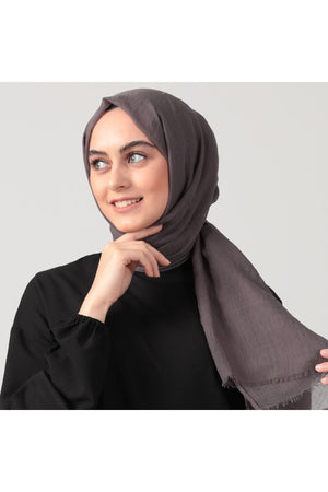 Ultra İnce Pamuk Şal - Koyu Füme