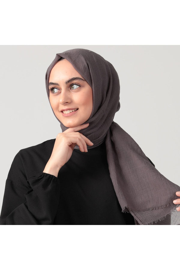 Ultra İnce Pamuk Şal - Koyu Füme