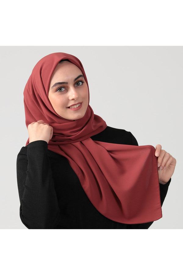 Medine İpeği Eşarp 110 x 110 cm - Kiremit