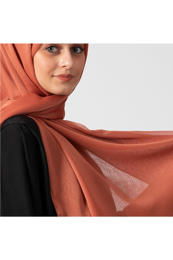 Janjanlı Şifon Şal - Oranj