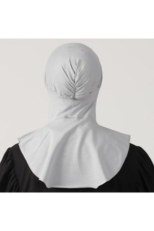 Boyunluklu Hijab Bone - Özel Üretim - Gri