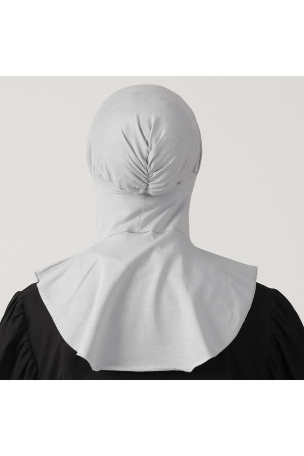 Boyunluklu Hijab Bone - Özel Üretim - Gri