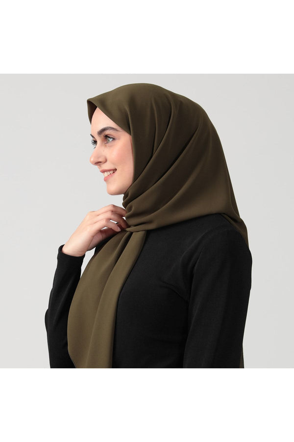 Medine İpeği Eşarp 110 x 110 cm - Ceviz Yeşili