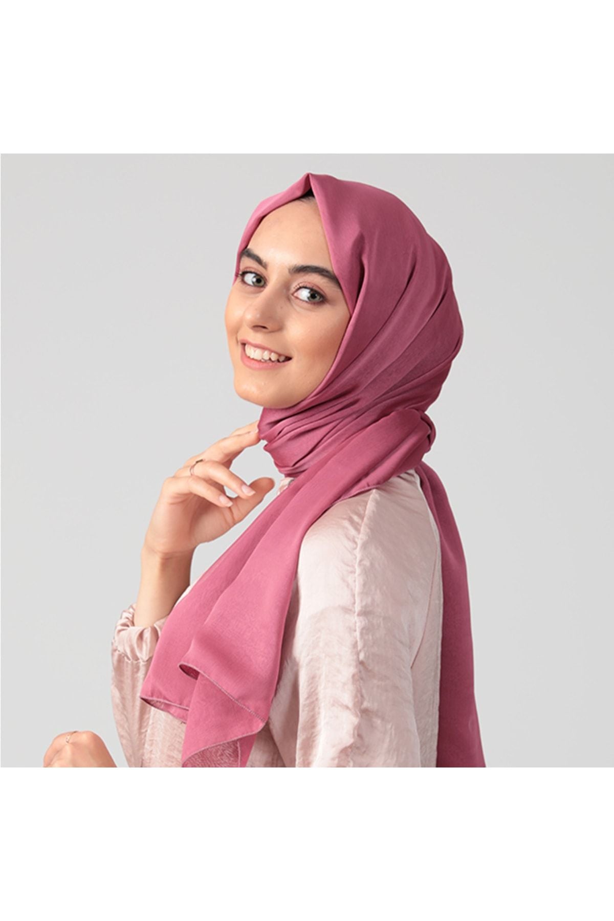 Janjanlı Şifon Şal - Koyu Pembe