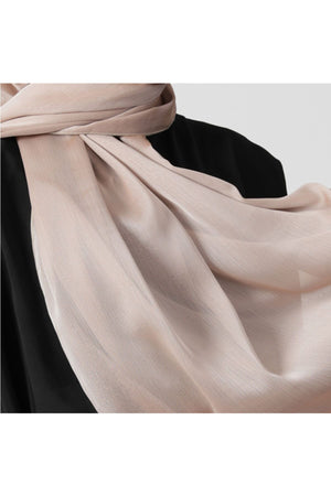 Janjanlı Şifon Şal - Vizon