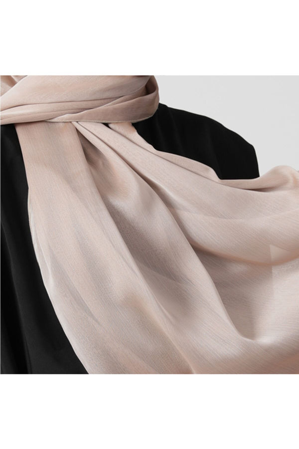 Janjanlı Şifon Şal - Vizon