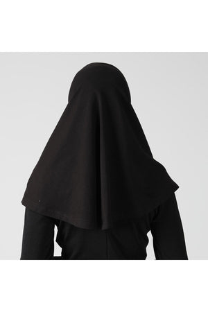 Boyunluklu Hijab Bone - Düz - Siyah