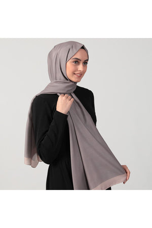 Pamuk İpek Şal - Düz Renk Şal - Vizon