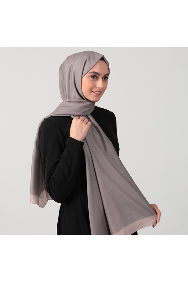 Pamuk İpek Şal - Düz Renk Şal - Vizon