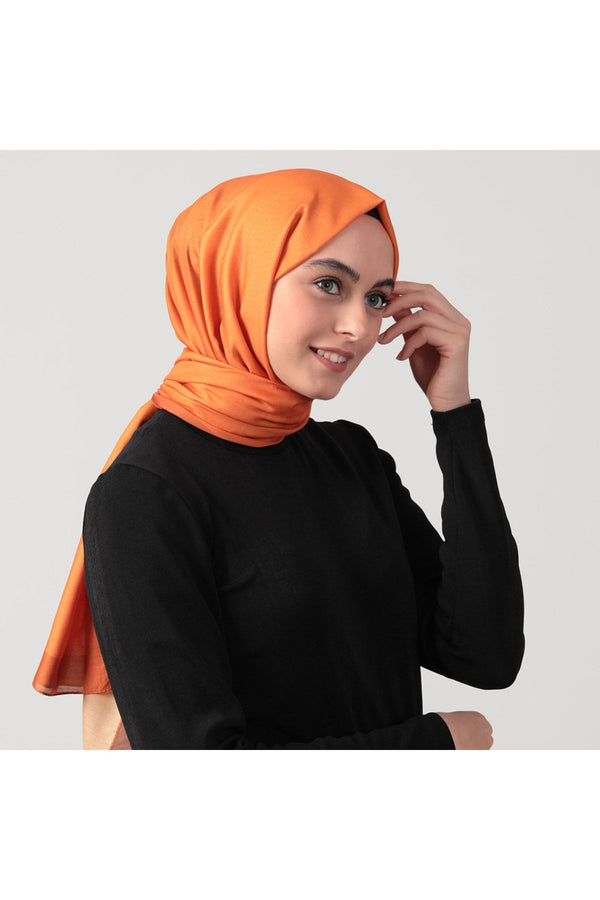 Pamuk Ipek Şal - Düz Renk Şal - Turuncu