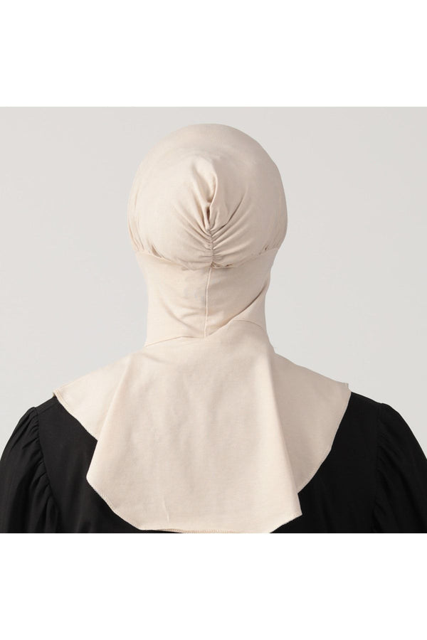 Boyunluklu Hijab Bone - Özel Üretim - Vizon
