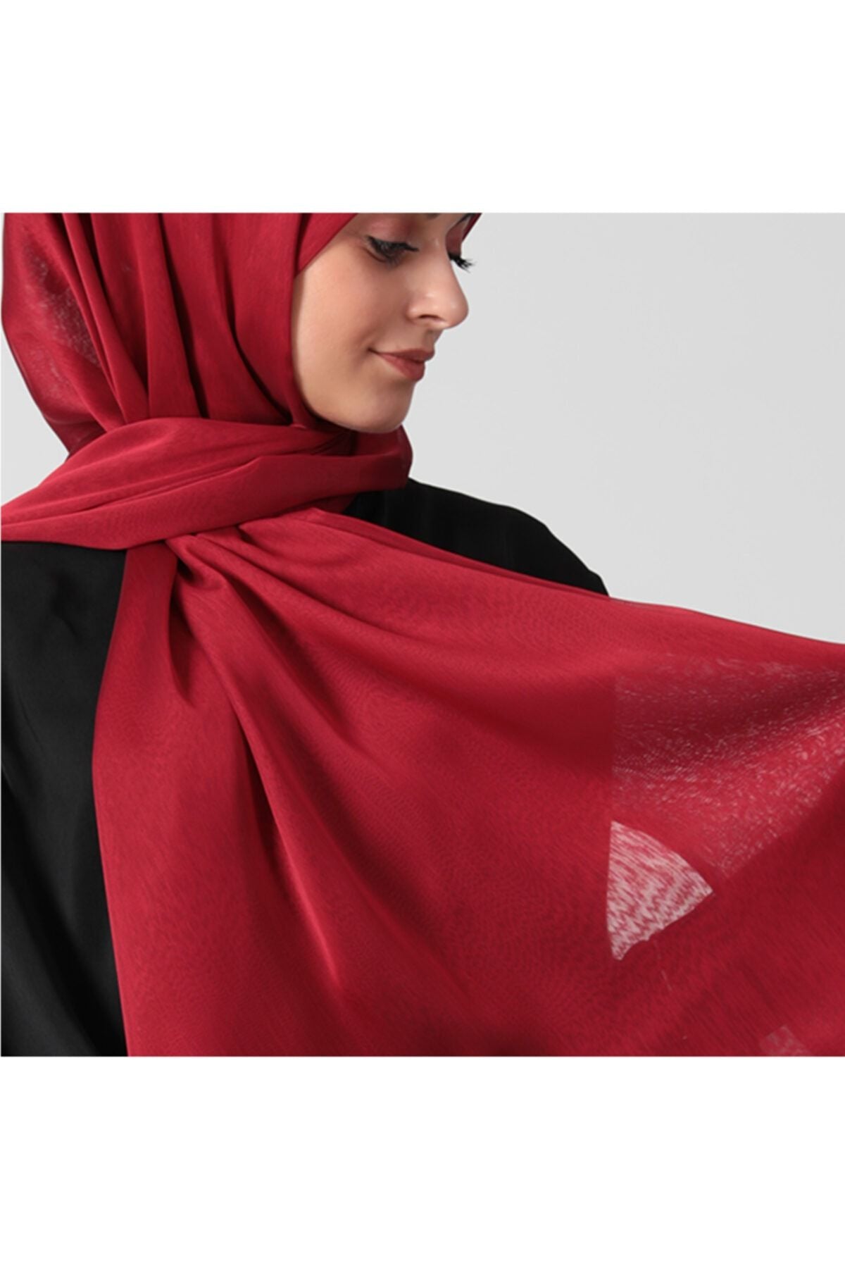 Janjanlı Şifon Şal - Bordo