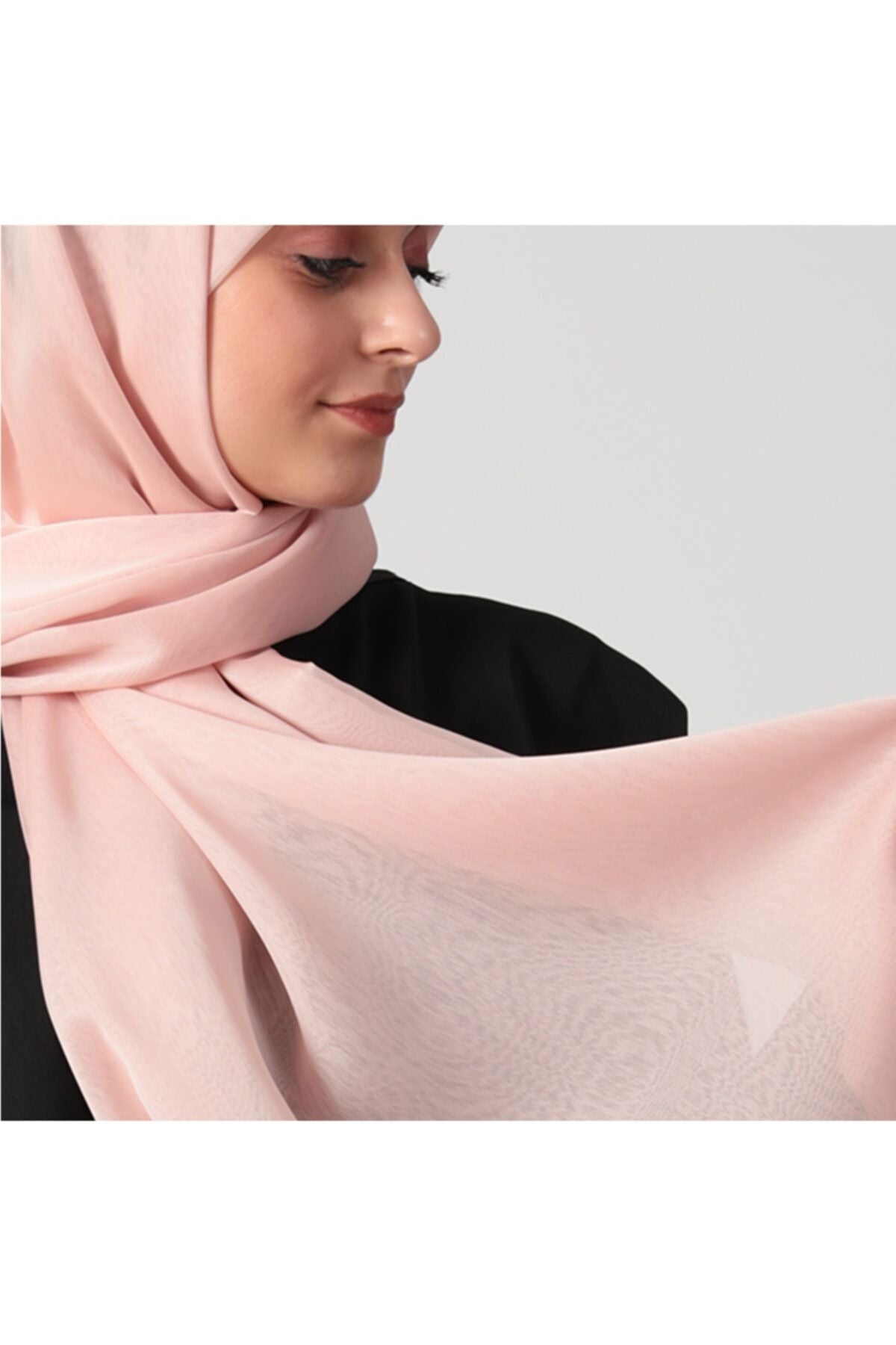 Janjanlı Şifon Şal - Yeni Pudra