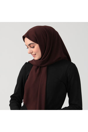 Medine İpeği Eşarp 110 x 110 cm - Koyu Kahve
