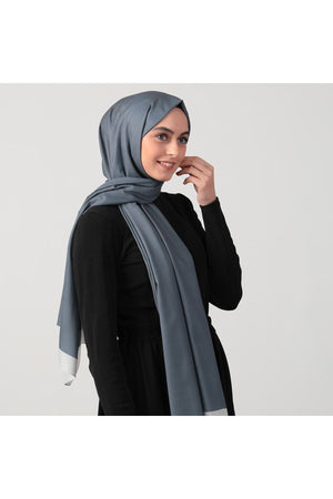 Pamuk Ipek Şal - Düz Renk Şal - Koyu Gri