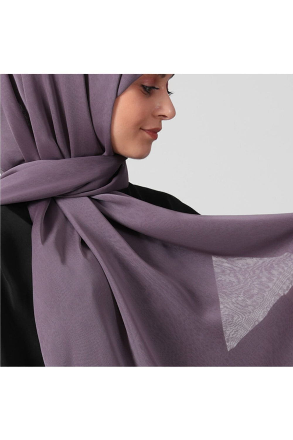 Janjanlı Şifon Şal - Incir Moru