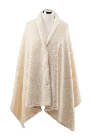 Çıtçıtlı Premium Omuz Şalı Panço - Bej