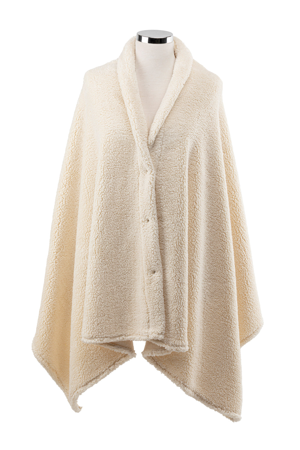 Çıtçıtlı Premium Omuz Şalı Panço - Bej