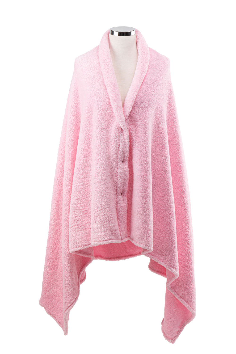 Çıtçıtlı Premium Omuz Şalı Panço - Pembe