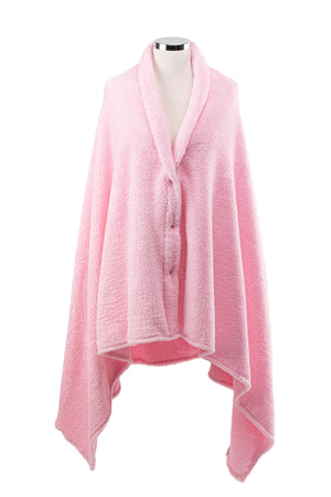 Çıtçıtlı Premium Omuz Şalı Panço - Pembe