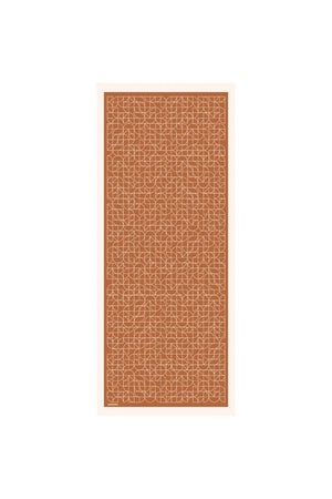 Pamuk Ipek Şal - Geometrik Desen - Tarçın