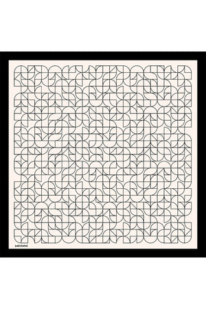 Pamuk Ipek Eşarp - Geometrik Desen - Ekru