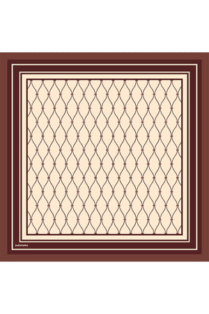 Pamuk Ipek Eşarp - Dalga Desen - Latte