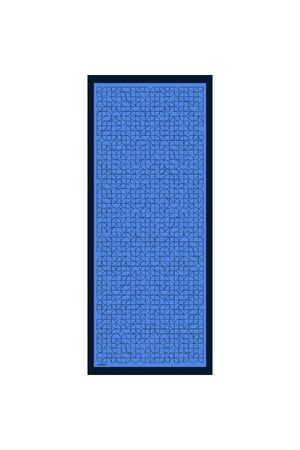 Pamuk İpek Şal - Geometrik Desen - İndigo