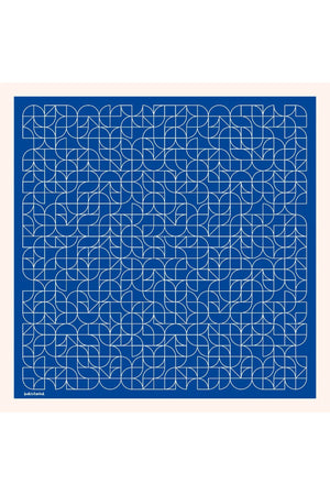 Pamuk İpek Eşarp - Geometrik Desen - Okyanus