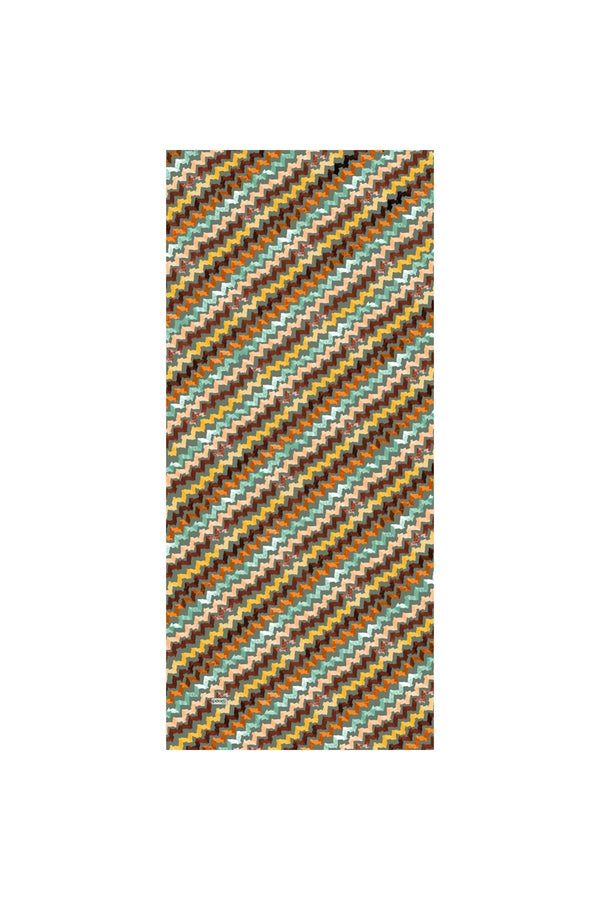 Pamuk İpek Şal - Zigzag Desen - Çağla