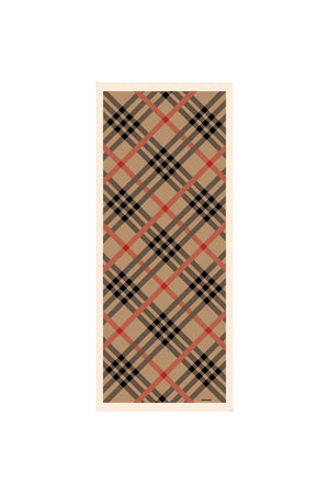 Pamuk Ipek Şal - Ekose Desen - Camel