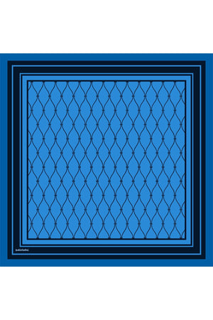 Pamuk Ipek Eşarp - Dalga Desen - Indigo