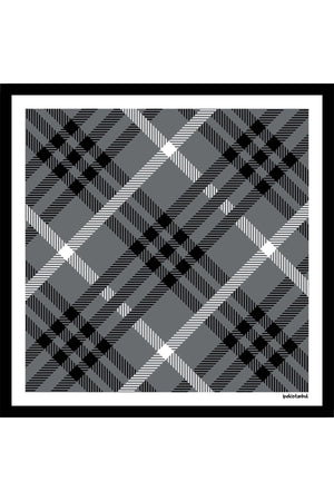 Pamuk Ipek Eşarp - Ekose Desen - Antrasit