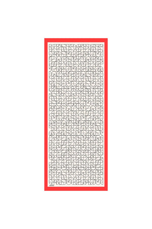 Pamuk Ipek Şal - Geometrik Desen - Nar Çiçeği