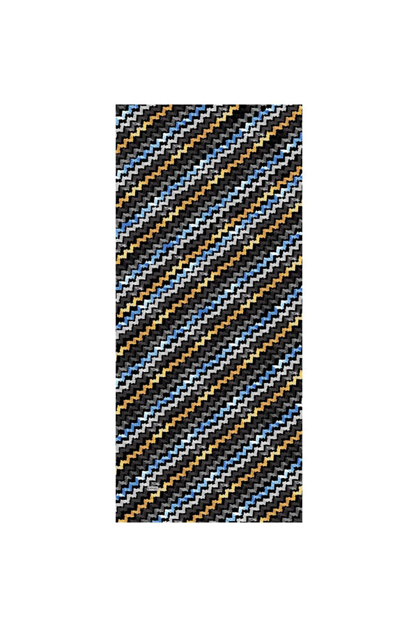 Pamuk Ipek Şal - Zigzag Desen - Siyah Sarı