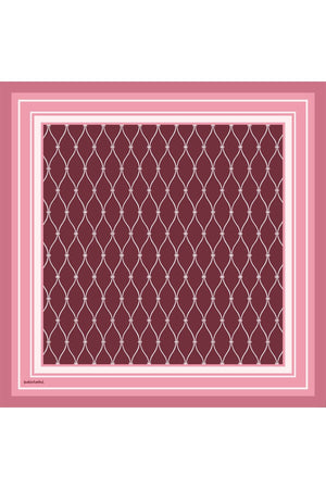 Pamuk Ipek Eşarp - Dalga Desen - Mürdüm