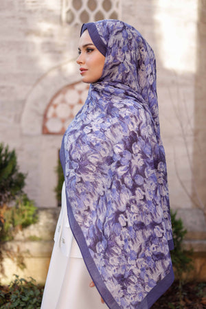 Tensel Şal - Batik Desen - Mavi