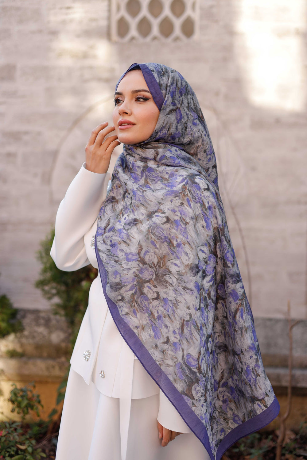 Tensel Şal - Batik Desen - İndigo