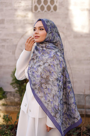 Tensel Şal - Batik Desen - İndigo