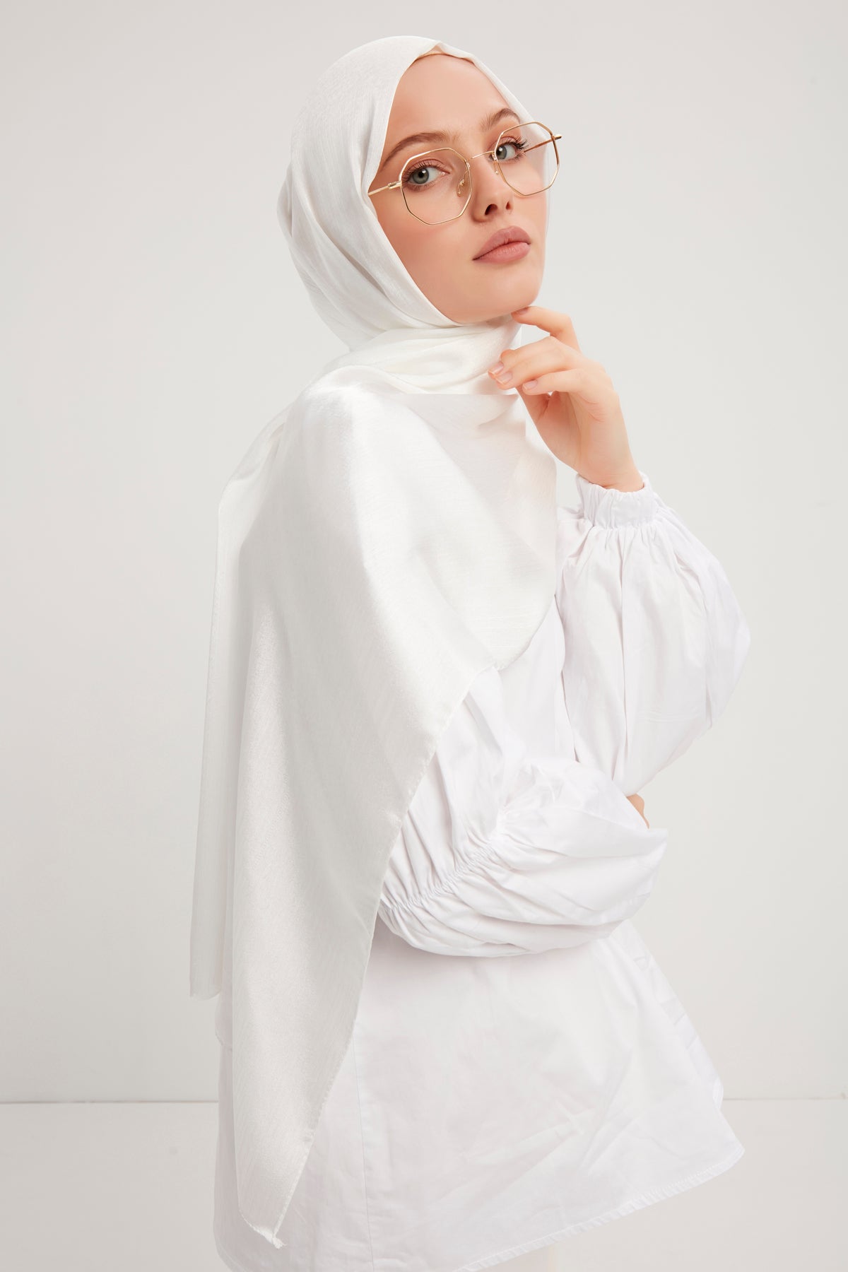Abiye Şal - Beyaz