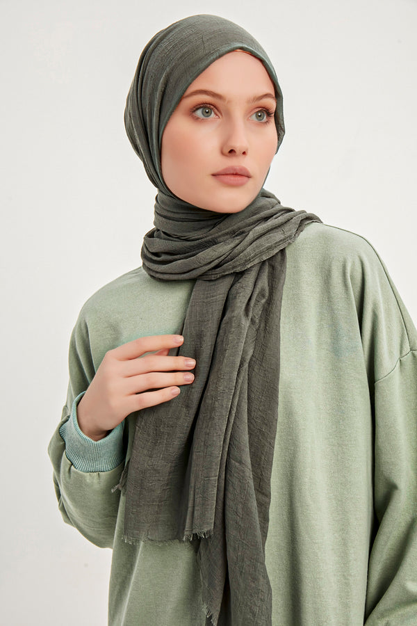 Ultra İnce Şal - Küf Yeşili