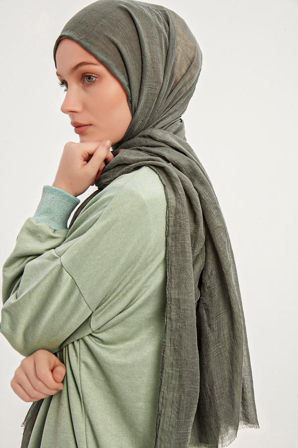 Ultra İnce Şal - Küf Yeşili